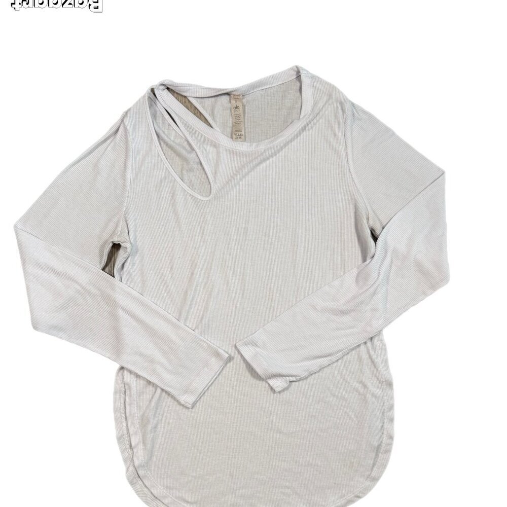 ALO LONG SLEEVE CUT OUT RIBBED TOP